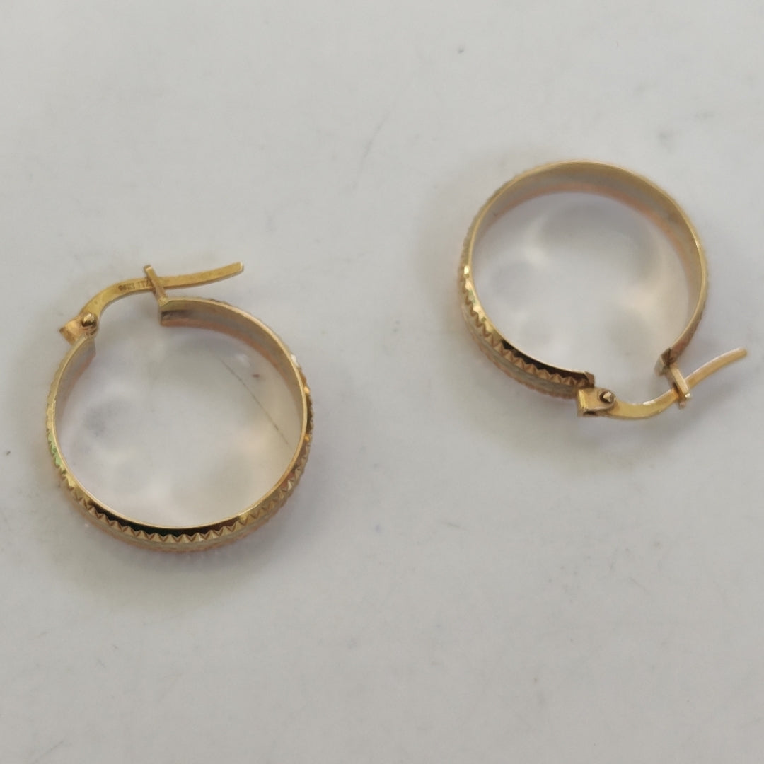 ARRACADAS PAR ORO COMBINADO 14 K 4.6 GRMS (SEMINUEVO)
