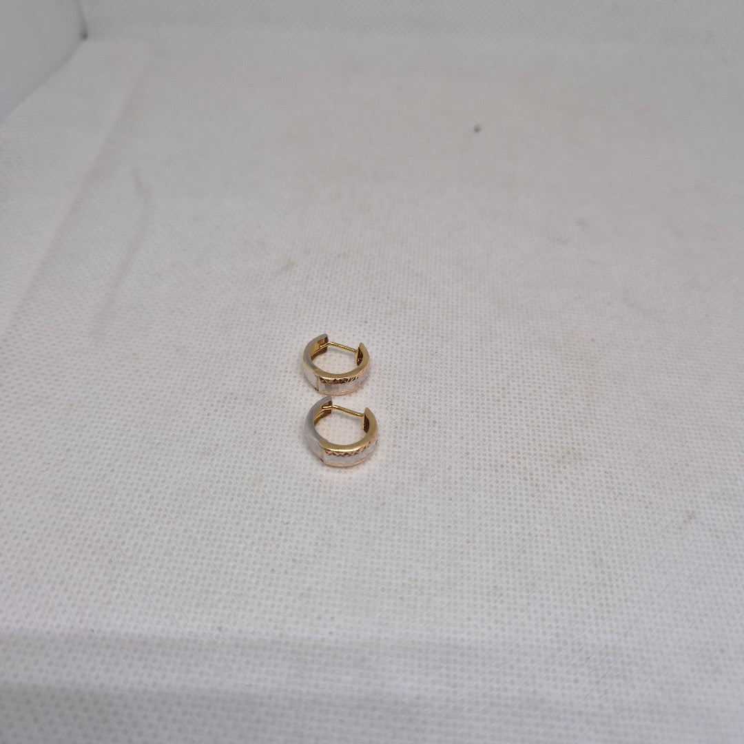ARRACADAS PAR ORO COMBINADO 14 K 1,10 GRMS (SEMINUEVO)