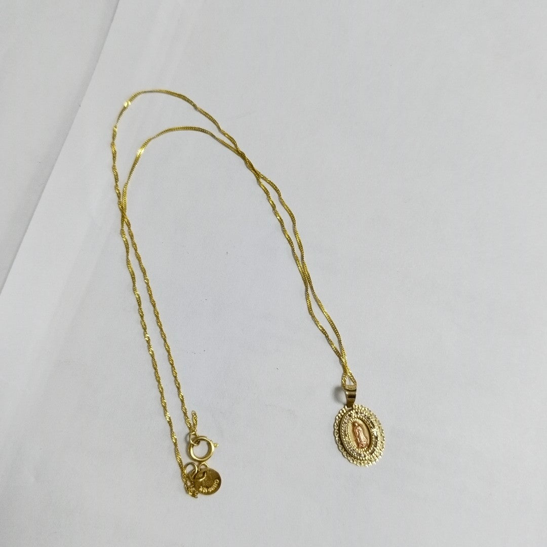 CADENA,MEDALLA RELIGIOSA ORO 10 K 1,20 GRMS (SEMINUEVO)