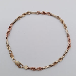 PULSERA ORO COMBINADO 10 K 4,50 GRMS (SEMINUEVO)