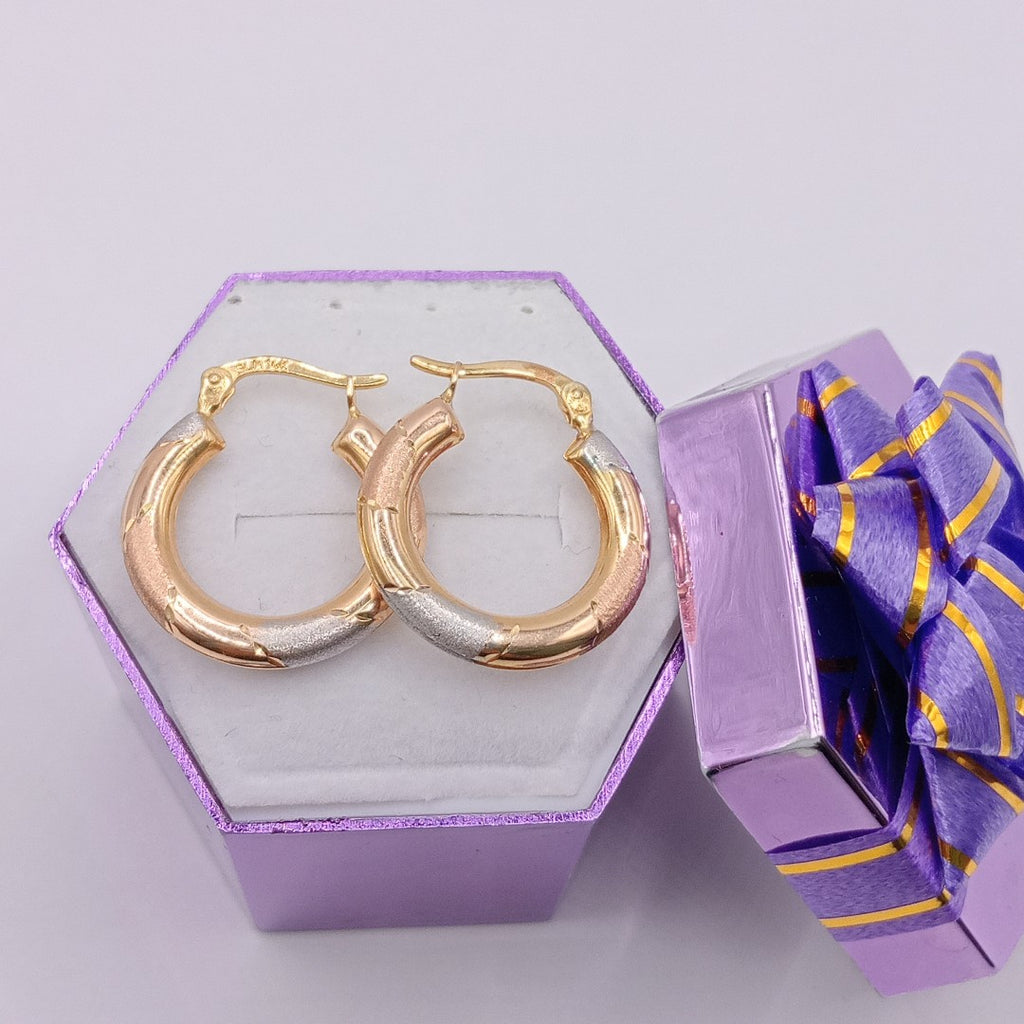 ARRACADAS PAR ORO COMBINADO 14 K 1,90 GRMS (SEMINUEVO)