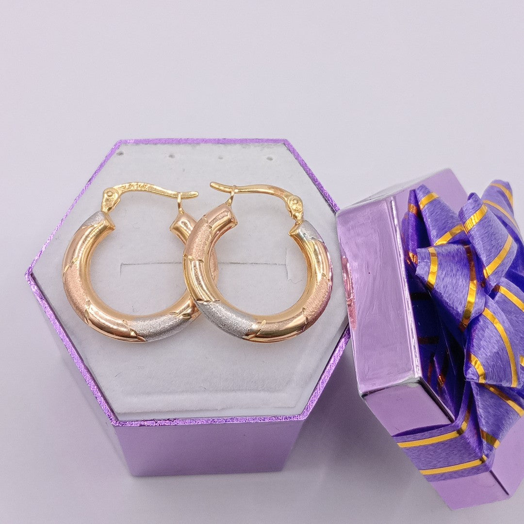 ARRACADAS PAR ORO COMBINADO 14 K 1,90 GRMS (SEMINUEVO)