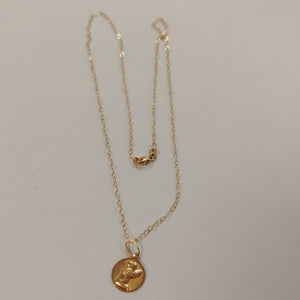 CADENA,MEDALLA RELIGIOSA ORO 14 K 1,60 GRMS (SEMINUEVO)