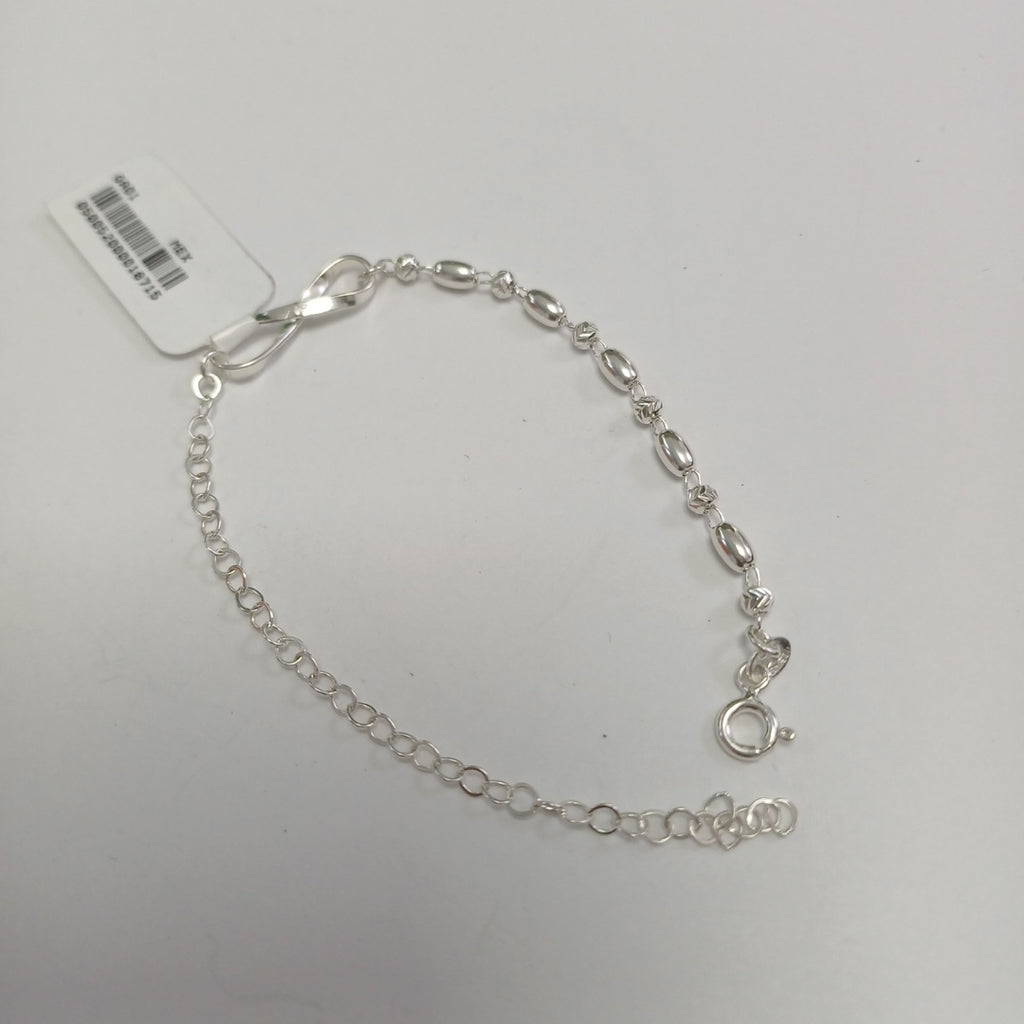 PULSERA TEJIDO INFINITO PLATA .925 18 CM 2.4 GR (NUEVO)