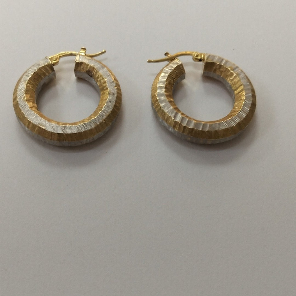 ARRACADAS PAR ORO, ORO COMBINADO 14 K 4.4 GRMS (SEMINUEVO)