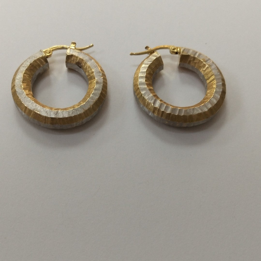 ARRACADAS PAR ORO, ORO COMBINADO 14 K 4.4 GRMS (SEMINUEVO)