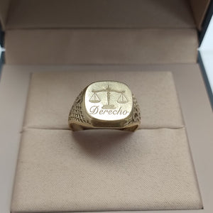 ANILLO DE GRADUACIÓN ORO 10 K 3.9 GRMS (SEMINUEVO)