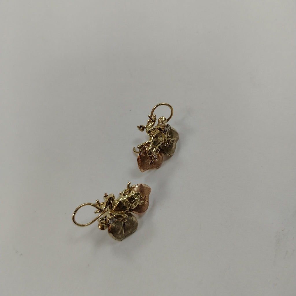 ARETES PAR ORO, ORO COMBINADO 14 K 6.3 GRMS (SEMINUEVO)