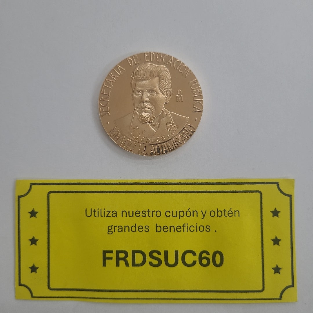 MEDALLA CONMEMORATIVA ORO 21 K 41,90 GRMS (SEMINUEVO)