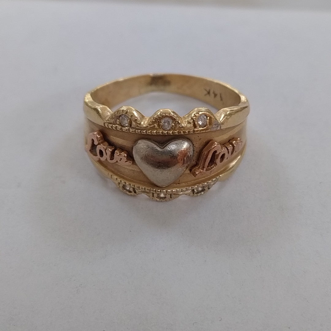 ANILLO ORO COMBINADO 14 K 4,50 GRMS (SEMINUEVO)