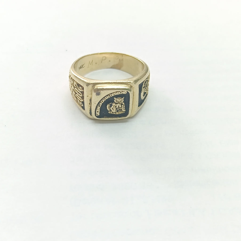 ANILLO DE GRADUACIÓN ORO 14 K 8.4 GRMS (SEMINUEVO)