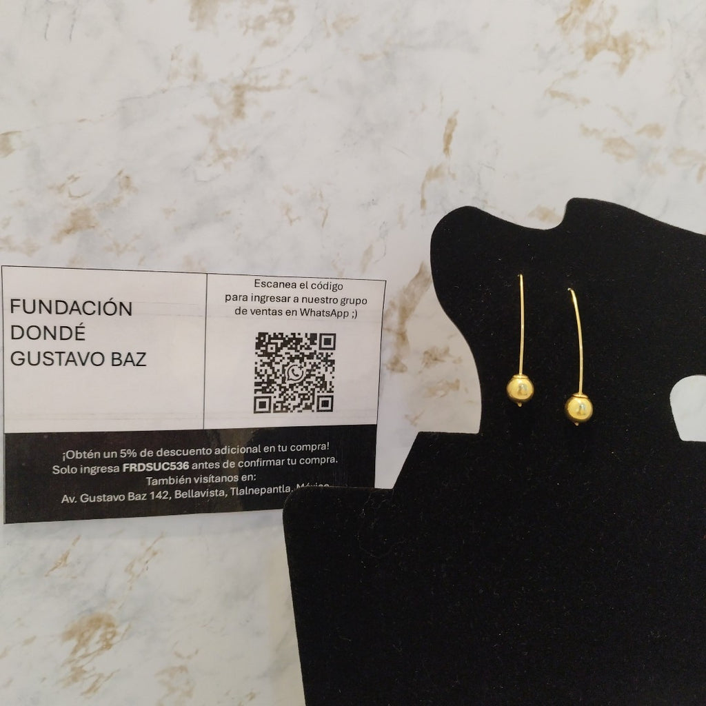 ARETES PAR ORO 18 K 5 GRMS (SEMINUEVO)