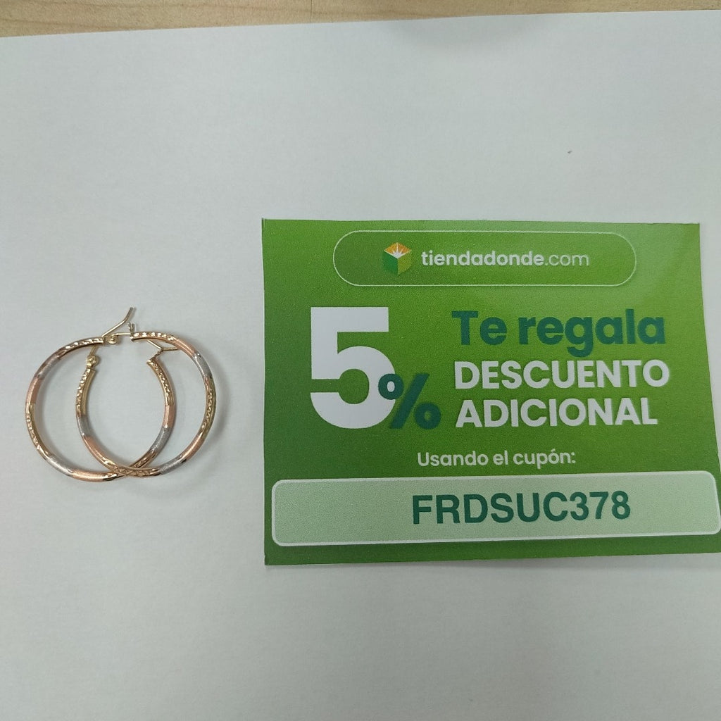 ARRACADAS PAR ORO,ORO COMBINADO 14 K 1,70 GRMS (SEMINUEVO)