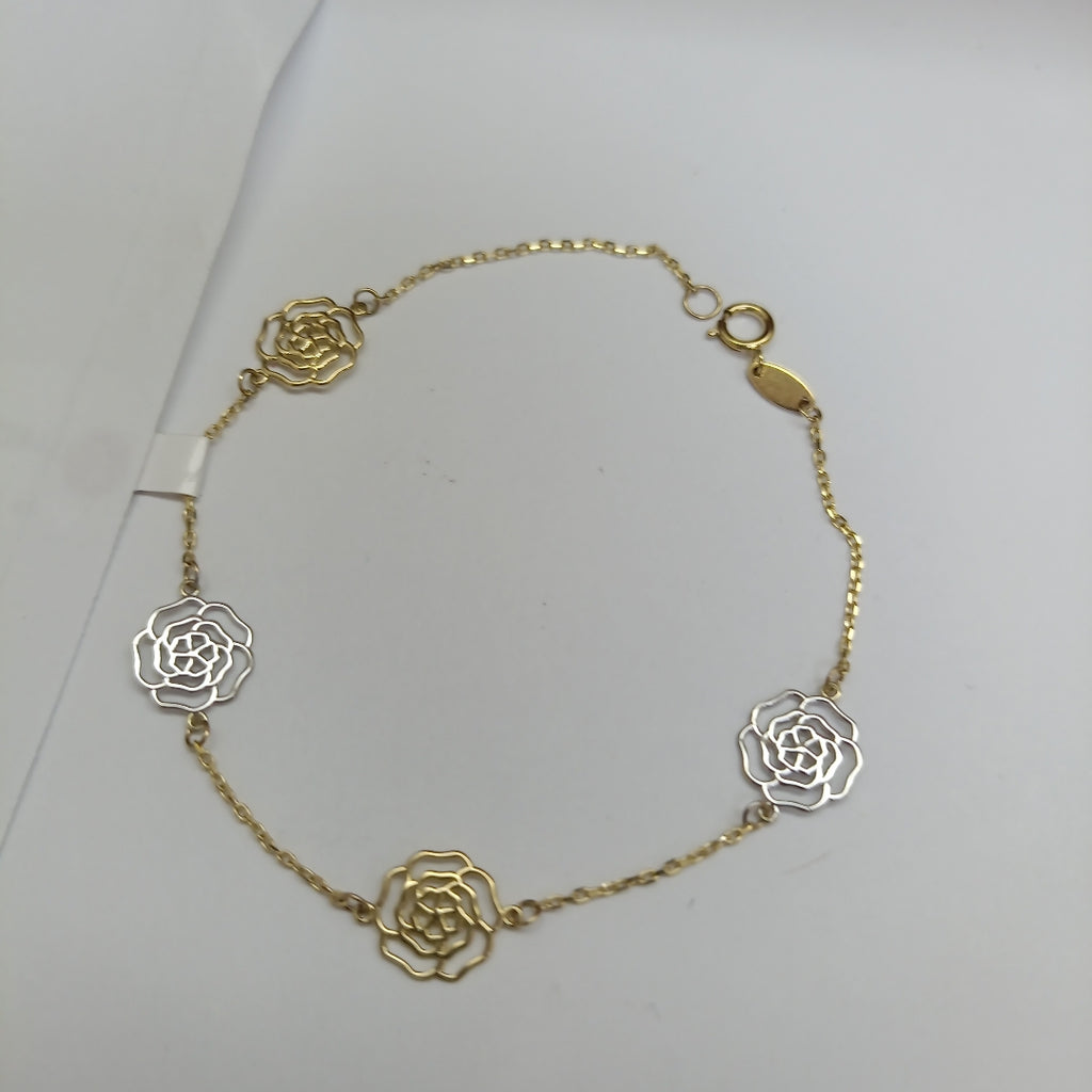 PULSERAS TEJIDO ESPECIAL C/DIJE ORO 10K 18 CM 1.4 GR (NUEVO)