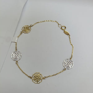 PULSERAS TEJIDO ESPECIAL C/DIJE ORO 10K 18 CM 1.4 GR (NUEVO)
