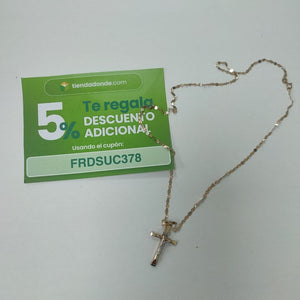 CADENA,CRUCIFIJO ORO,ORO COMBINADO 10 K 2,20 GRMS (SEMINUEVO)