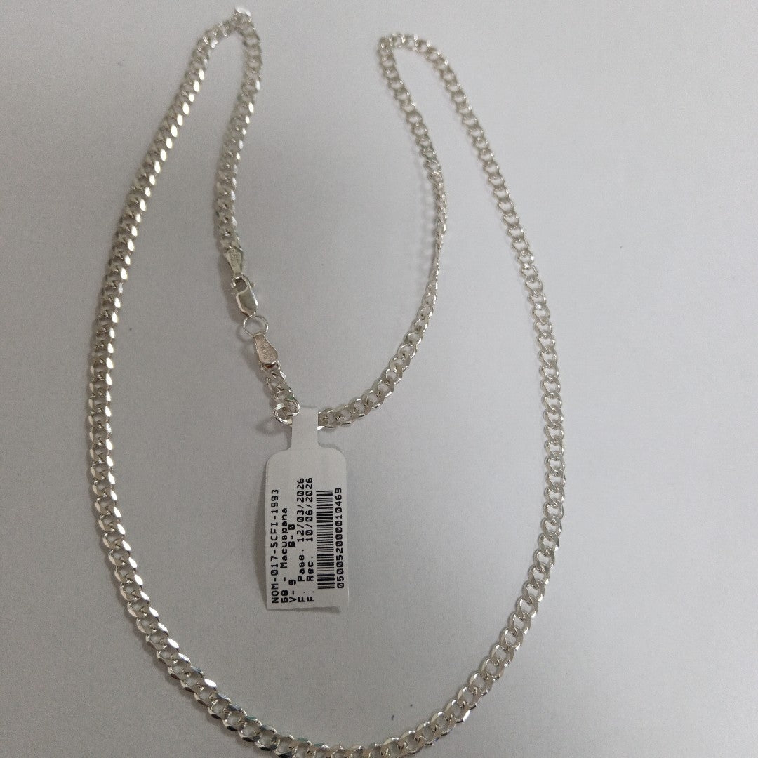 CADENA TEJIDO BARBADO PLATA .925 60 CM 13.8 GR (NUEVO)