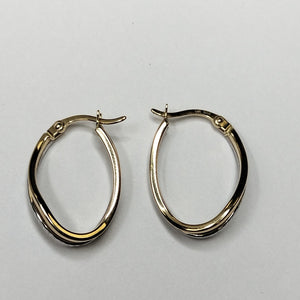ARRACADAS PAR ORO, ORO BLANCO 14 K 2 GRMS (SEMINUEVO)