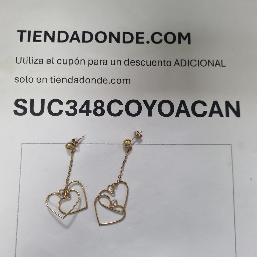 ARETES PAR ORO 14 K 3.6 GRMS (SEMINUEVO)