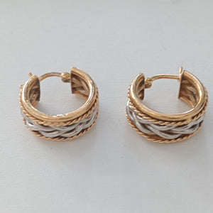 ARRACADAS PAR ORO COMBINADO 14 K 5.5 GRMS (SEMINUEVO)
