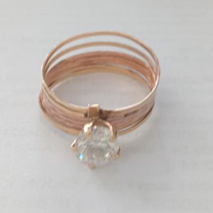 ANILLO ORO COMBINADO 10 K 2,60 GRMS (SEMINUEVO)