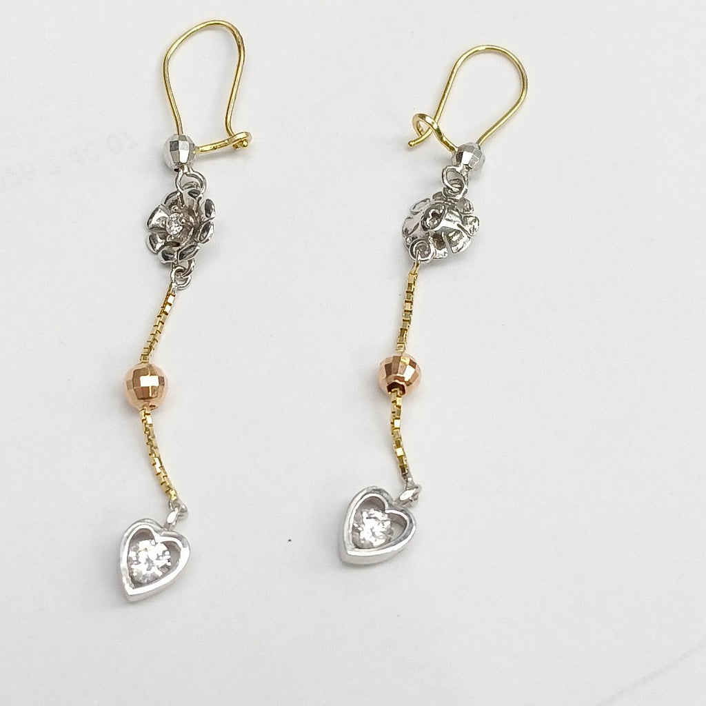 ARETES PAR ORO COMBINADO 14 K 2.1 GRMS (SEMINUEVO)