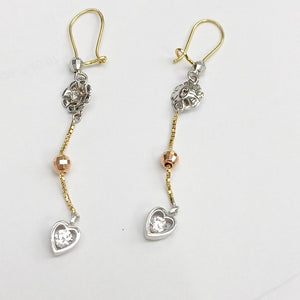 ARETES PAR ORO COMBINADO 14 K 2.1 GRMS (SEMINUEVO)