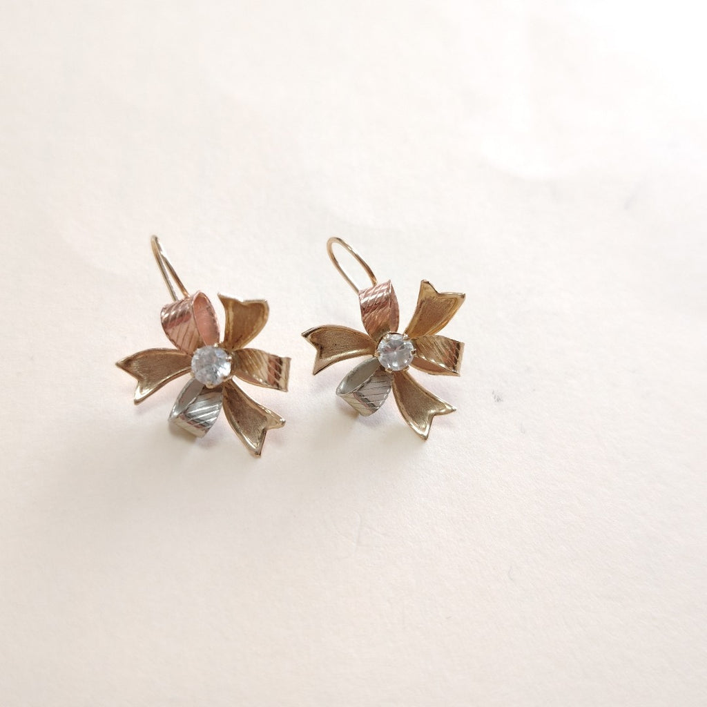 ARETES PAR ORO COMBINADO 10 K 2,40 GRMS (SEMINUEVO)