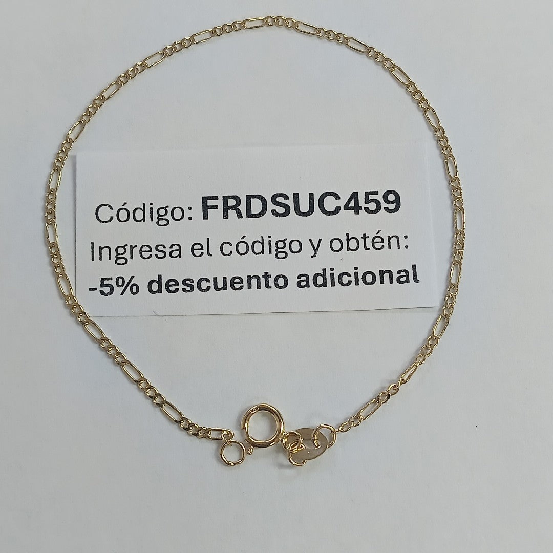 PULSERA TEJIDO 3X1 ORO 14K 18 0.9 GR (NUEVO)