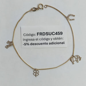 PULSERAS TEJIDO ESPECIAL C/DIJE ORO 10K 18 CM 0.9 GR (NUEVO)
