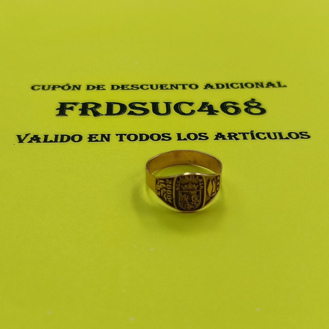 ANILLO DE GRADUACIÓN ORO 8 K 2 GRMS (SEMINUEVO)