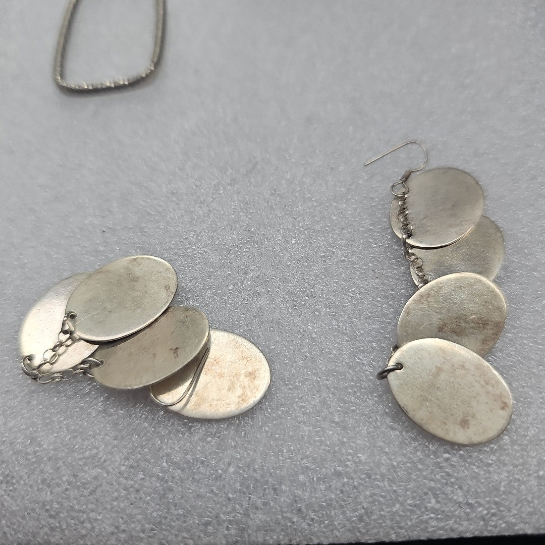 ARETES PAR, ARRACADAS PAR, PULSERA PLATA 35 GRMS (SEMINUEVO)