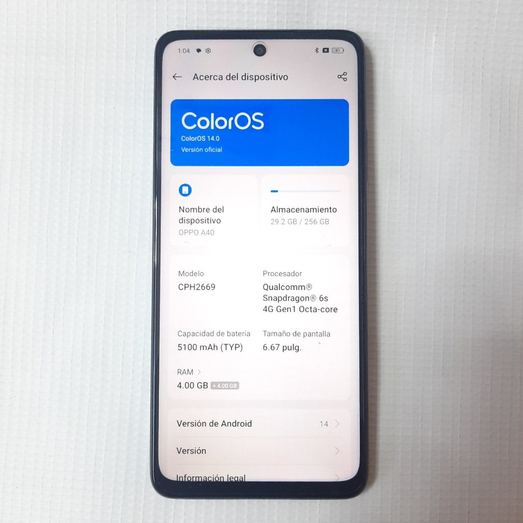 CELULAR OPPO A3 CPH2669 (2024) 256 GB 4 GB RAM (SEMINUEVO)