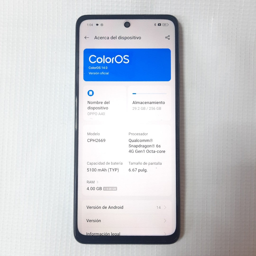 CELULAR OPPO A3 CPH2669 (2024) 256 GB 4 GB RAM (SEMINUEVO)