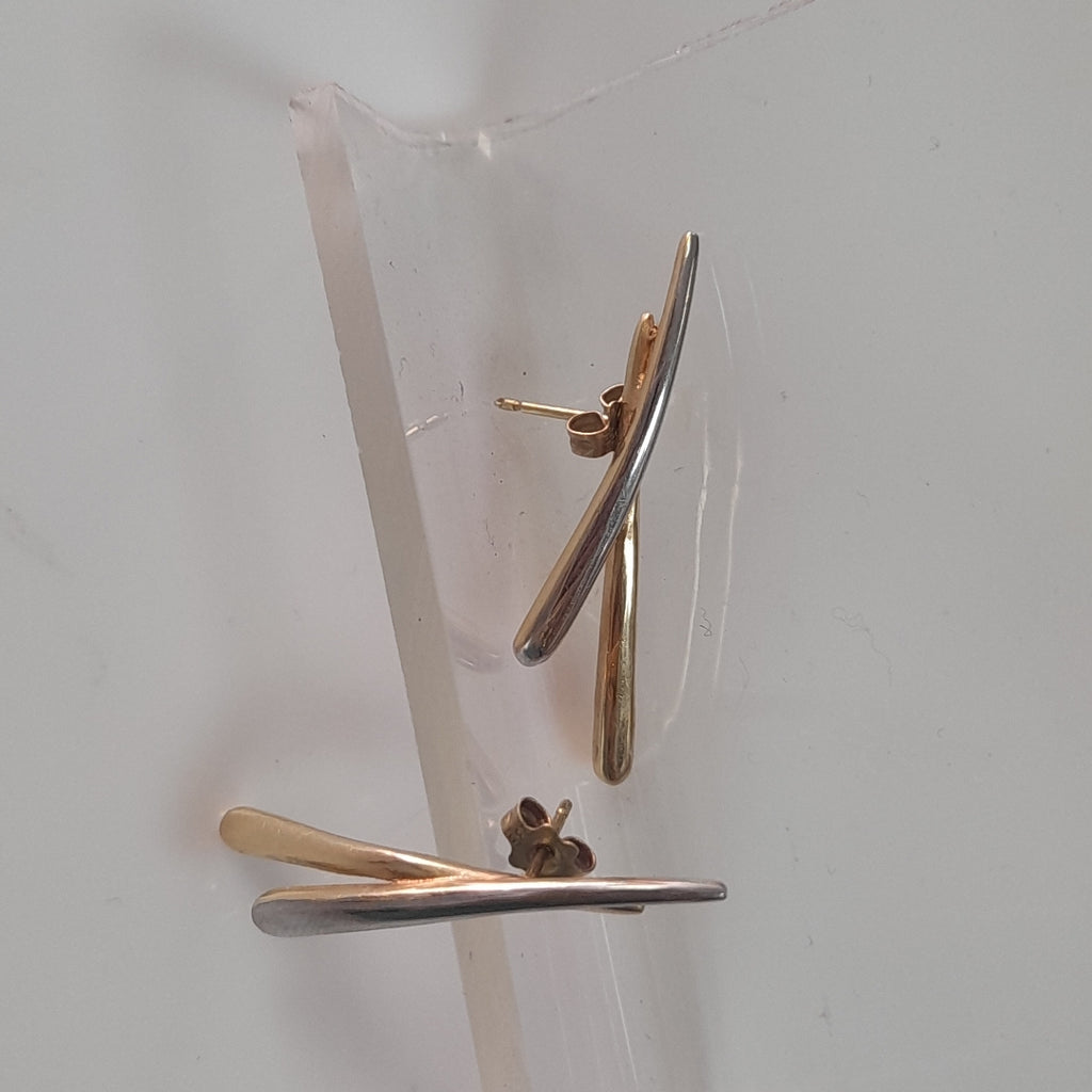 BROQUELES PAR ORO COMBINADO 14 K 1,90 GRMS (SEMINUEVO)