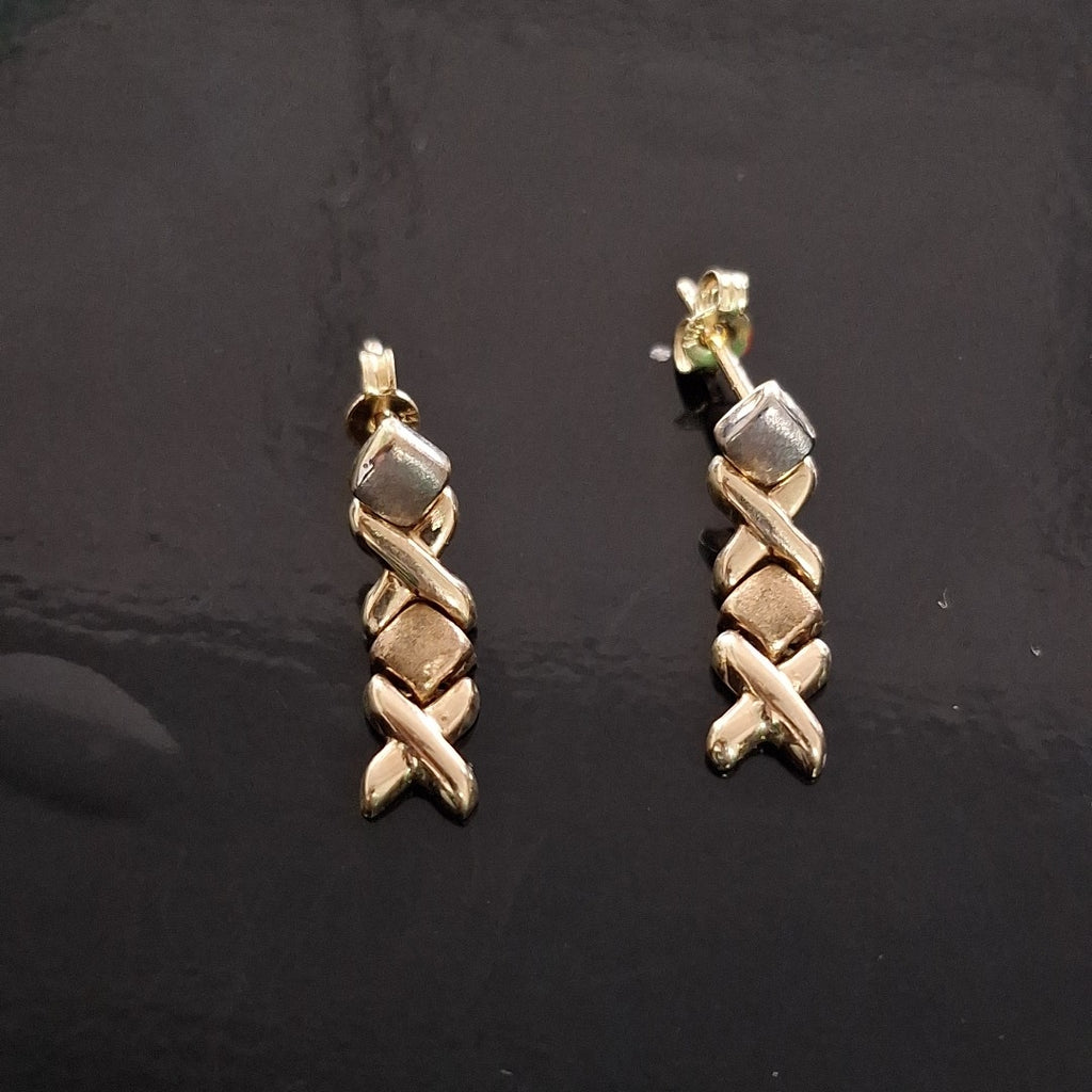 BROQUELES PAR ORO COMBINADO 14 K 2.8 GRMS (SEMINUEVO)