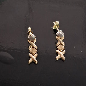BROQUELES PAR ORO COMBINADO 14 K 2.8 GRMS (SEMINUEVO)