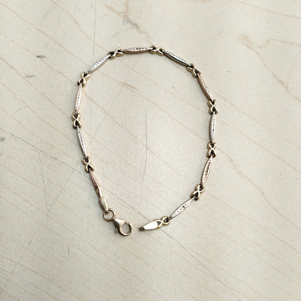 PULSERA ORO COMBINADO 14 K 3.3 GRMS (SEMINUEVO)
