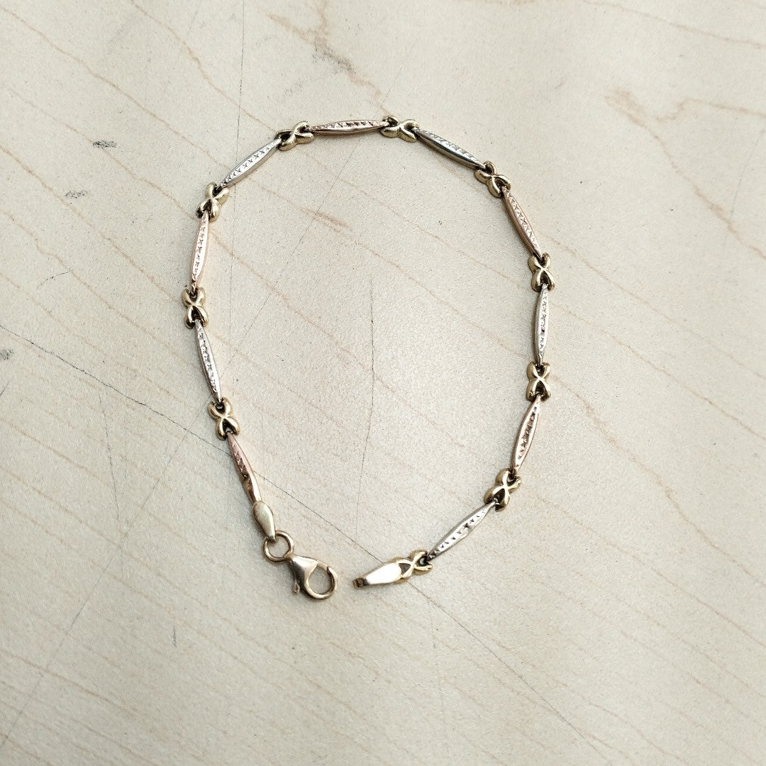 PULSERA ORO COMBINADO 14 K 3.3 GRMS (SEMINUEVO)