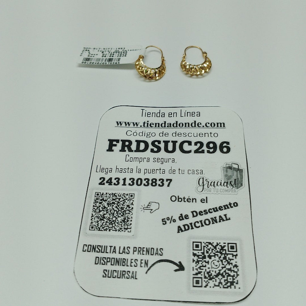 ARRACADAS PAR ORO 10 K 1.5 GRMS (SEMINUEVO)