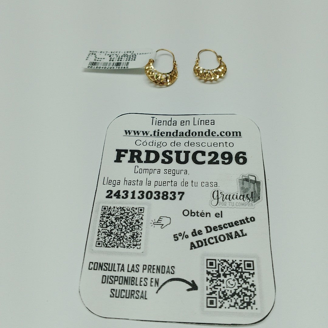 ARRACADAS PAR ORO 10 K 1.5 GRMS (SEMINUEVO)
