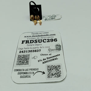 ARETES PAR ORO 10 K 1 GRMS (SEMINUEVO)