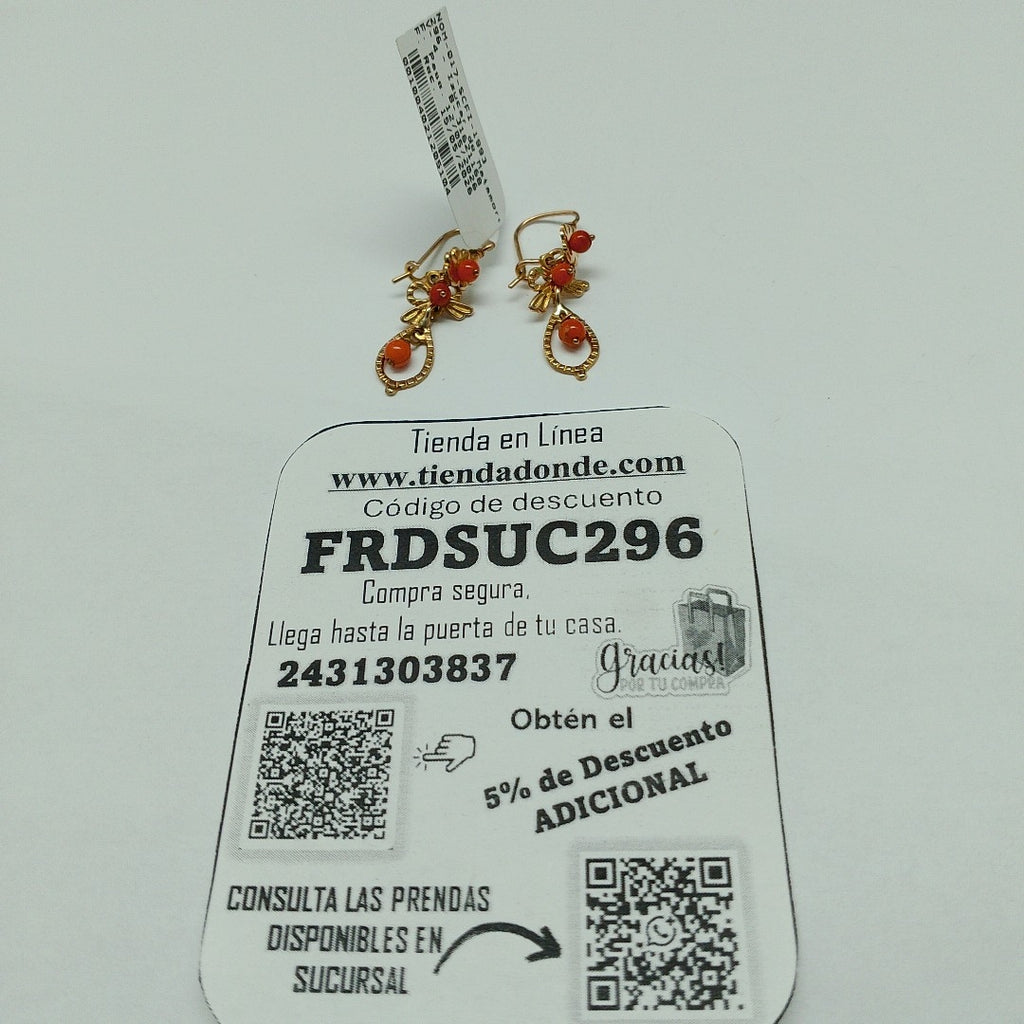 ARETES PAR ORO 10 K 2.5 GRMS (SEMINUEVO)