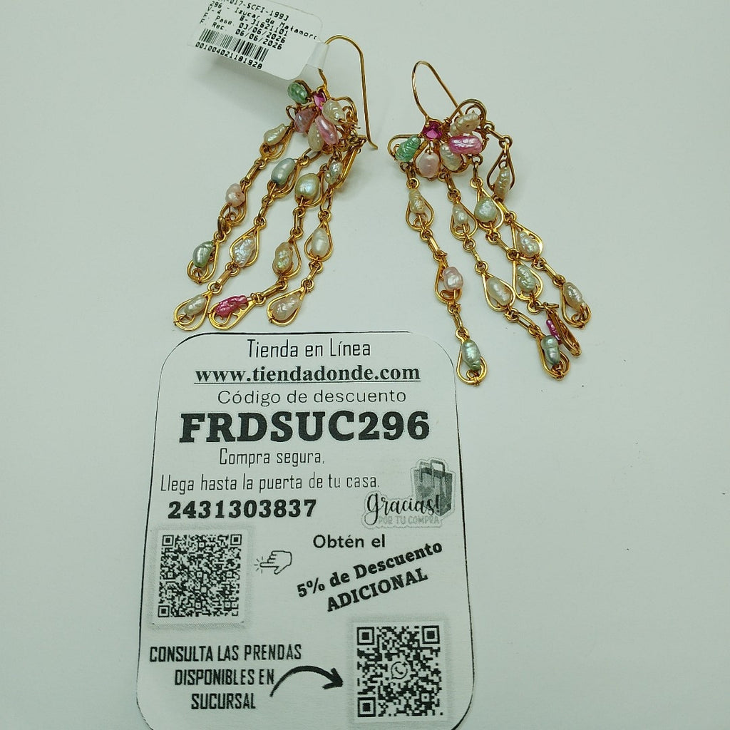 ARETES PAR ORO 10 K 17.3 GRMS (SEMINUEVO)