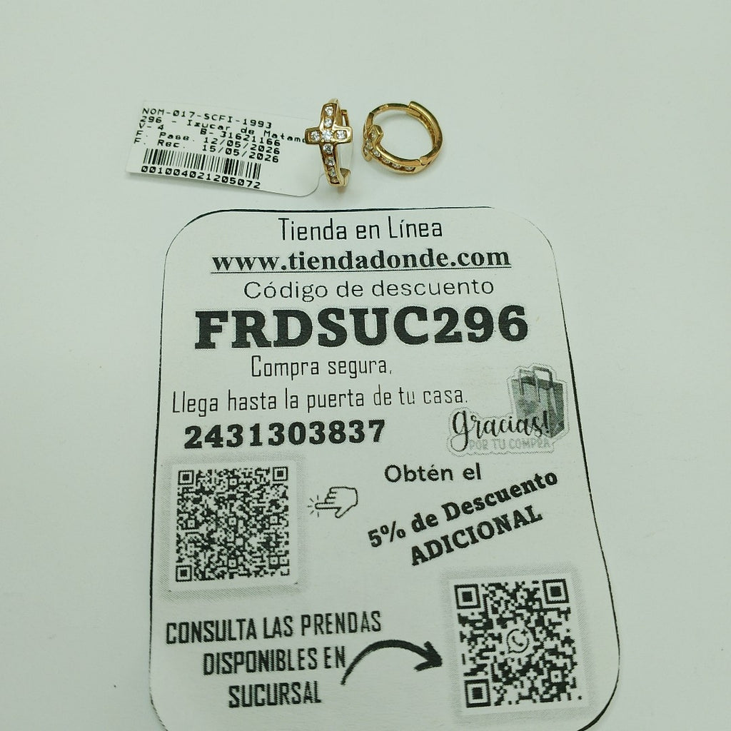 ARRACADAS PAR ORO 10 K 1.6 GRMS (SEMINUEVO)