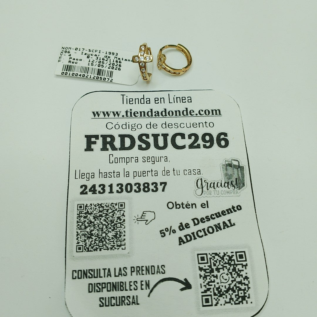 ARRACADAS PAR ORO 10 K 1.6 GRMS (SEMINUEVO)