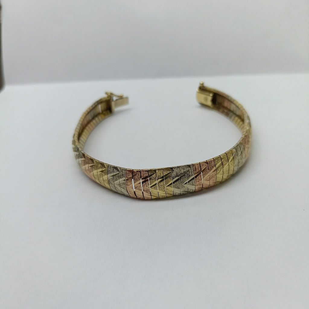 PULSERA RIGIDA ORO COMBINADO 14 K 18,10 GRMS (SEMINUEVO)