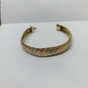 PULSERA RIGIDA ORO COMBINADO 14 K 18,10 GRMS (SEMINUEVO)