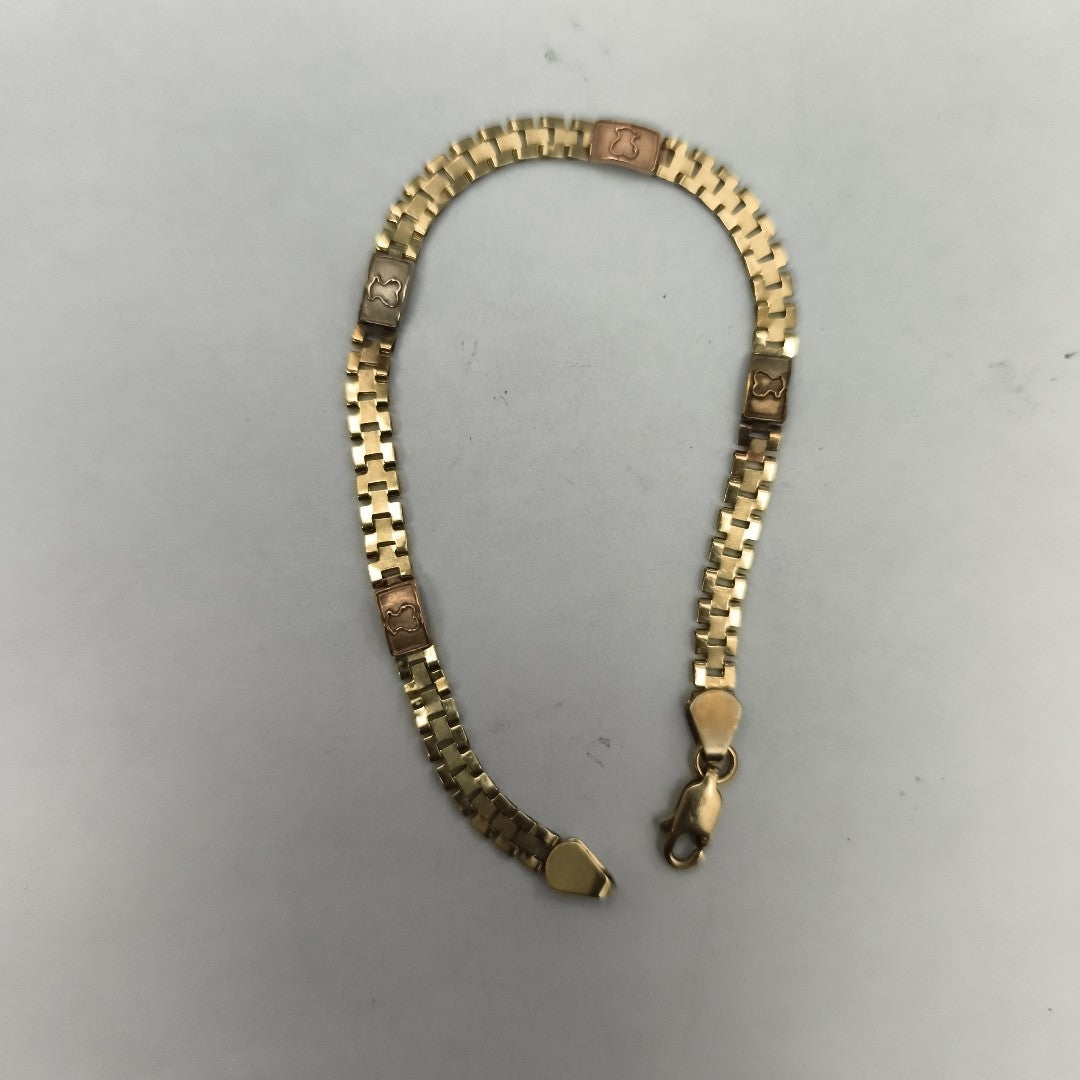 PULSERA ORO COMBINADO 14 K 3.7 GRMS (SEMINUEVO)