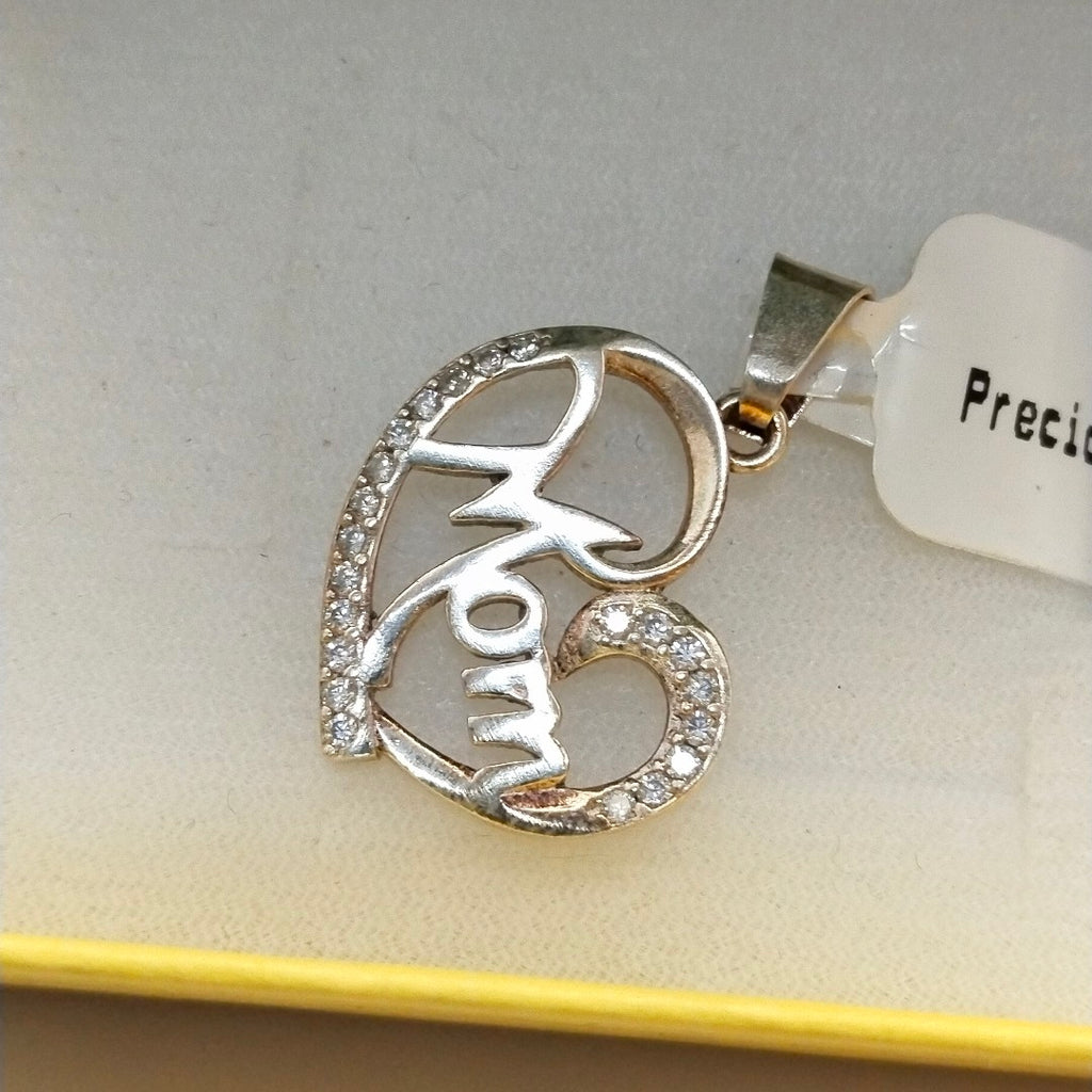 DIJE CORAZON C/CIRCONIAS PLATA .925 3.1 GR (NUEVO)
